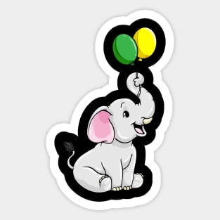 Elephant with Balloons Sticker